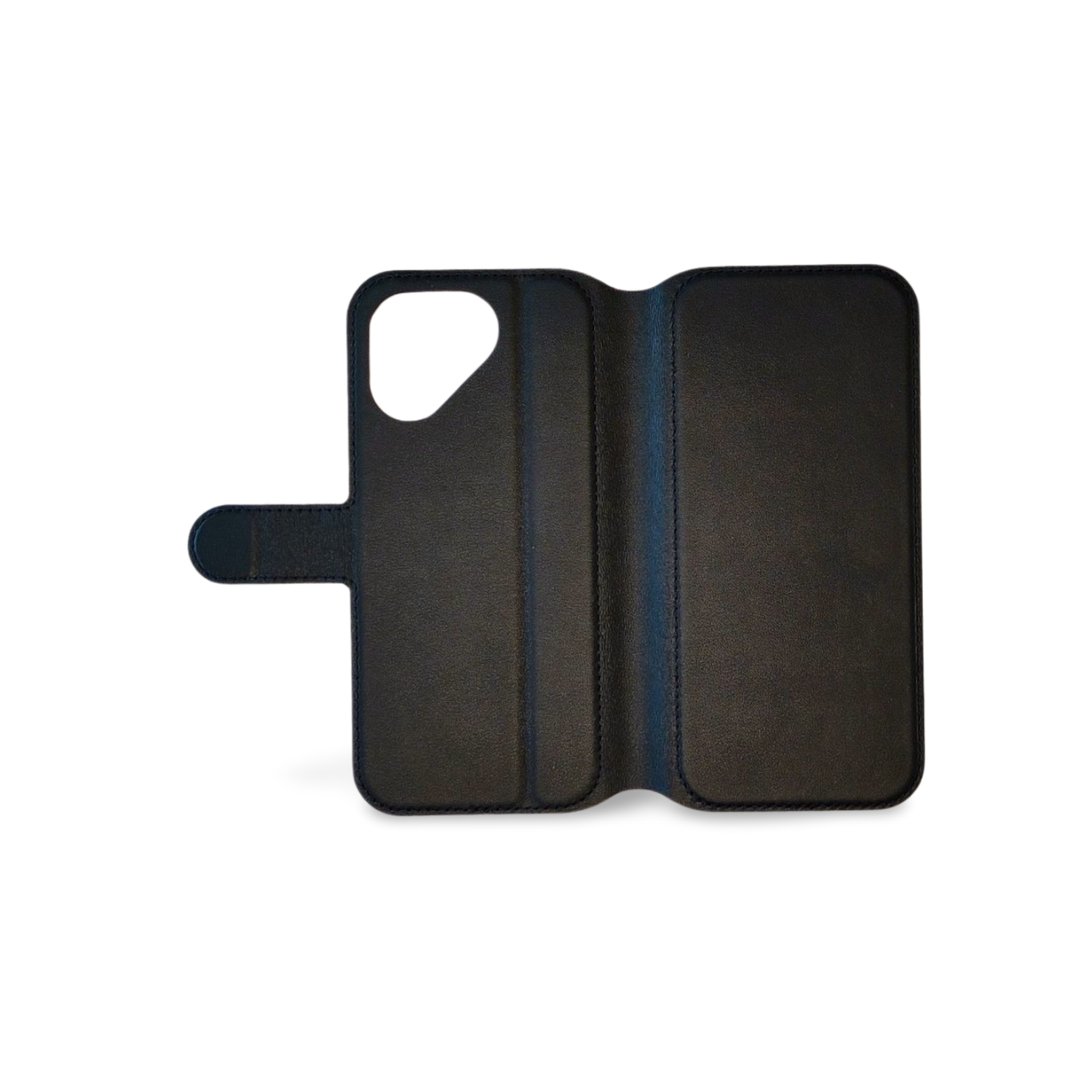 Fairphone 5 Leder Flip Case back open deep black