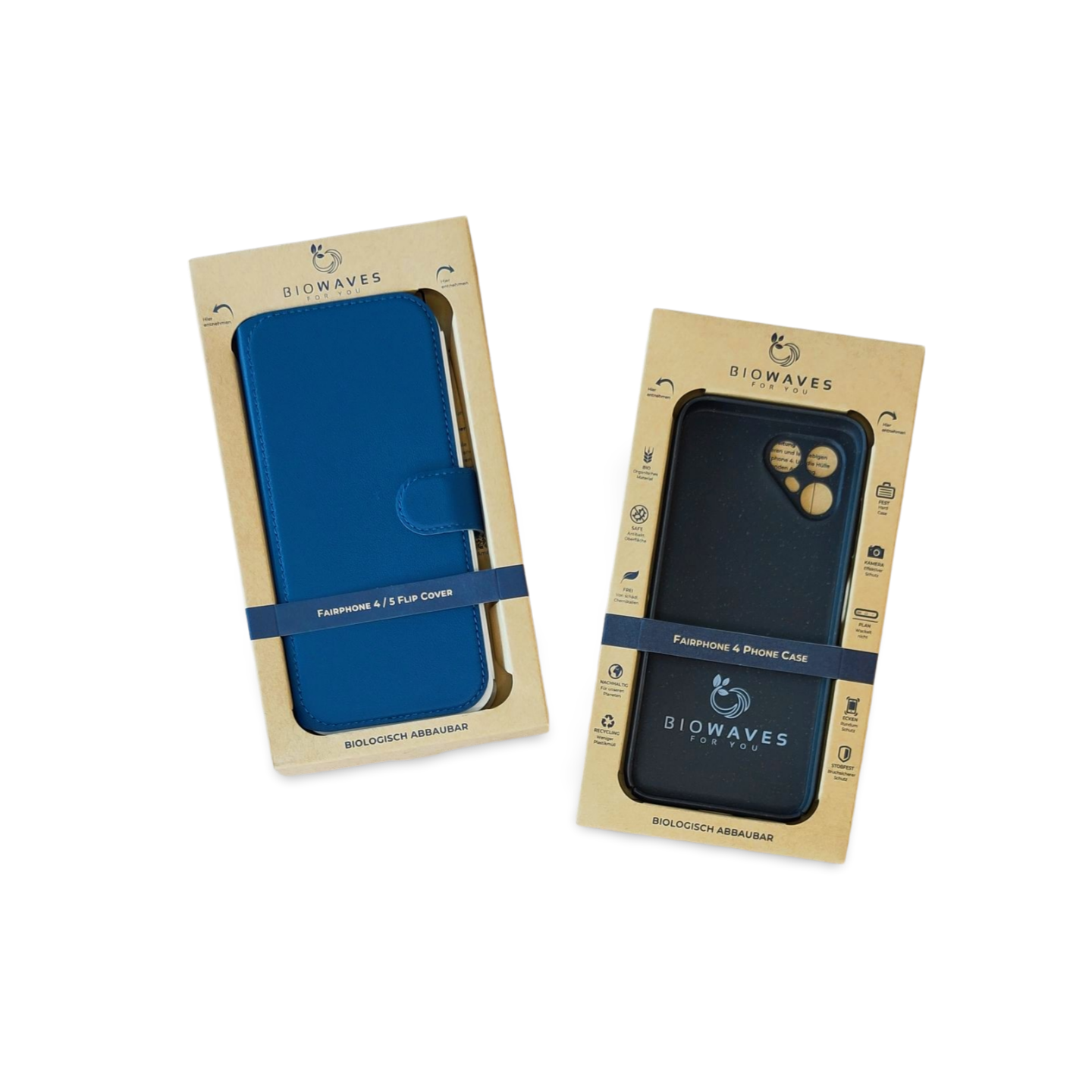 Fairphone 4 Flip Cover mit Hülle blau/schwarz