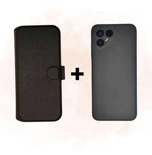 Fairphone 4 Leren Flip Cover + Hoesje - Bundel voor zelfmontage