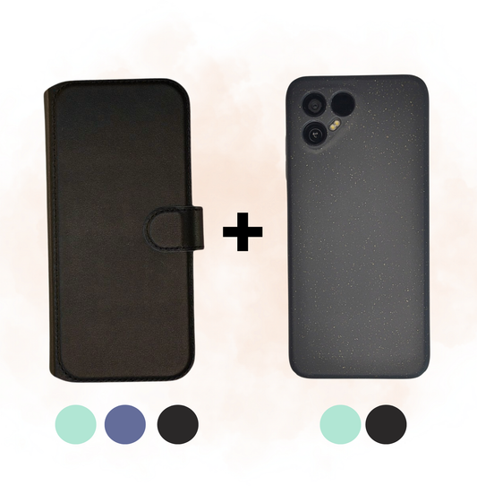 Fairphone 4 Leder Flip Cover + Case - Bundle zur Selbstmontage