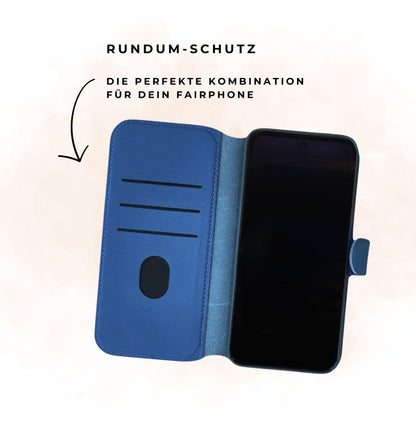 Leder Flip Cover für Fairphone 4 – Wallet Case Bundle