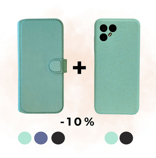 Fairphone 4 Leder Flip Cover + Case - Bundle zur Selbstmontage